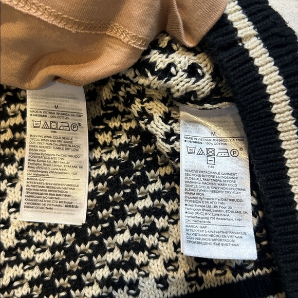 GAP Black Sleeveless Knit Crochet Midi Sweater Dress 100% Cotton Size M - Picture 5 of 13